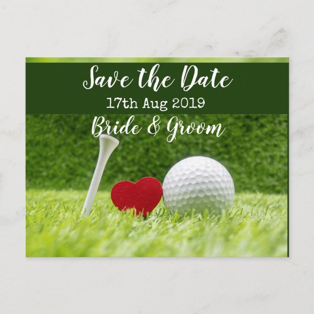 Golf für Hochzeitseinladung Postkarte (Vorderseite)