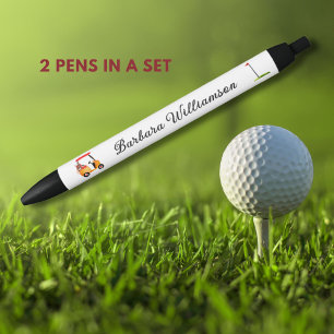 Golf Gal Cart Clubs Flag Personalisierter Name Pen Kugelschreiber
