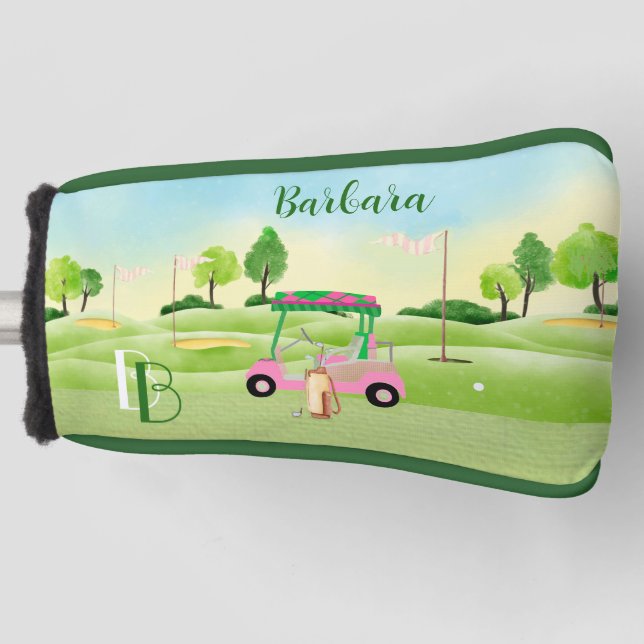 Golf Gal Grüntöne Kartonbezeichnung Putter Headcover (Vorderseite)