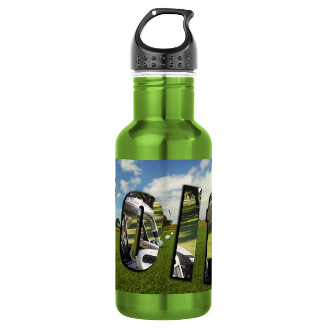 Golf Game Dimensions Logo, Edelstahlflasche (Vorderseite)