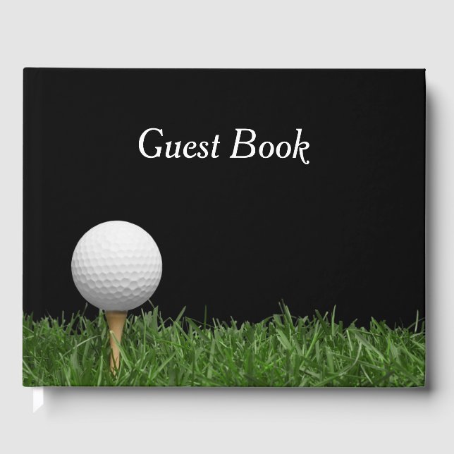 Golf Gästebuch auf schwarzem Hintergrund (Vorderseite)