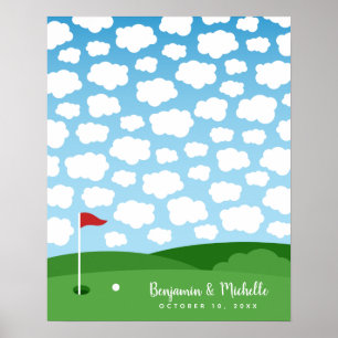 Golf Gästebuchplakat - 50 Unterschriften Poster
