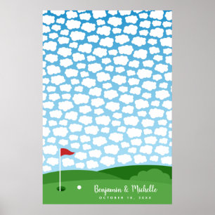 Golf-Gästebuchposter - 150 Unterschriften Poster