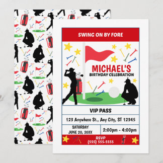 Golf-Geburtstagseinladung (Männer) Einladung