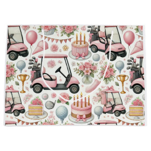 Golf Geburtstagsparty Pink Thema für Mädchen Große Geschenktüte