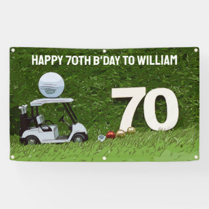 Golf Geburtstagsparty zum Golfer mit Karren und Ba Banner