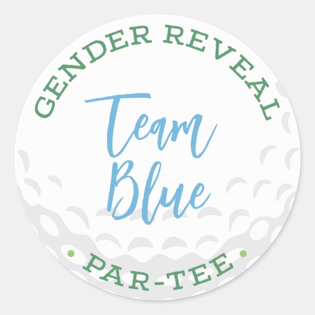 Golf Gender Reveal Par-T-Shirt Sticker - Team Blue (Vorderseite)