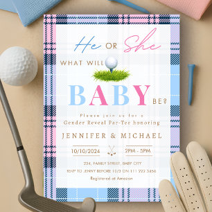 Golf Genre Reveal Par Tee Party Invitation