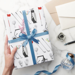 Golf-Geschenkpapier, Golf-Tee-Club-Geschenkverpack Geschenkpapier