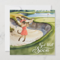 Golf Get Well Well Balon Card für Katzenliebhaber
