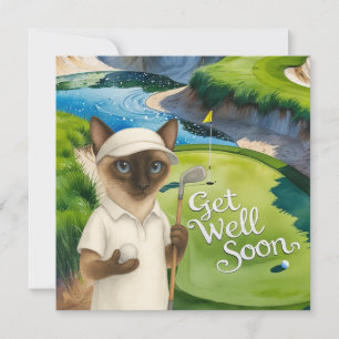 Golf Get Well Well Balon Card für Katzenliebhaber Karte