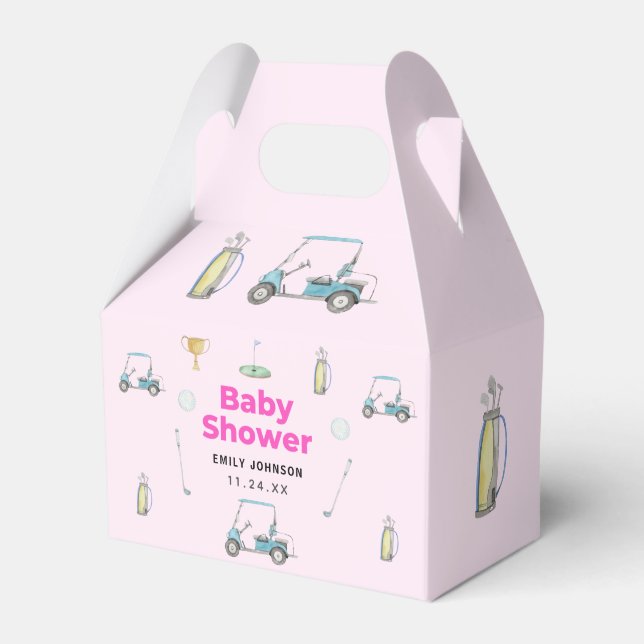 Golf Girl Baby Dusche Geschenkschachtel (Vorderseite)