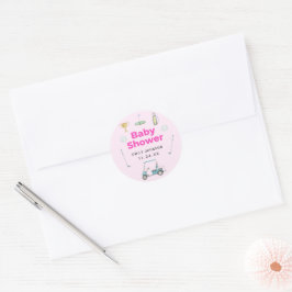 Golf Girl Baby Dusche Runder Aufkleber
