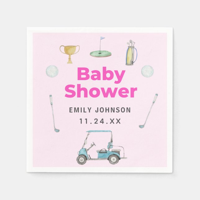 Golf Girl Baby Dusche Serviette (Vorderseite)