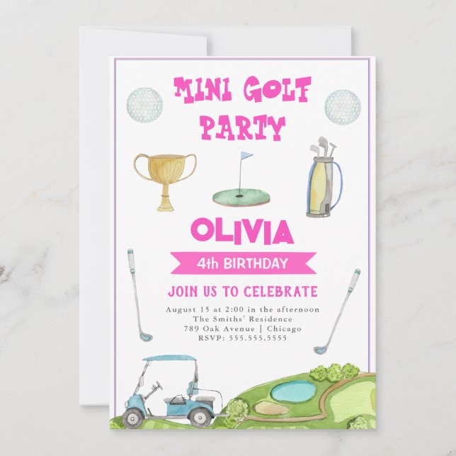 Golf Girls Anniversaire Fête Invitation (Devant)