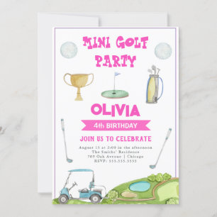 Golf Girls Anniversaire Fête Invitation