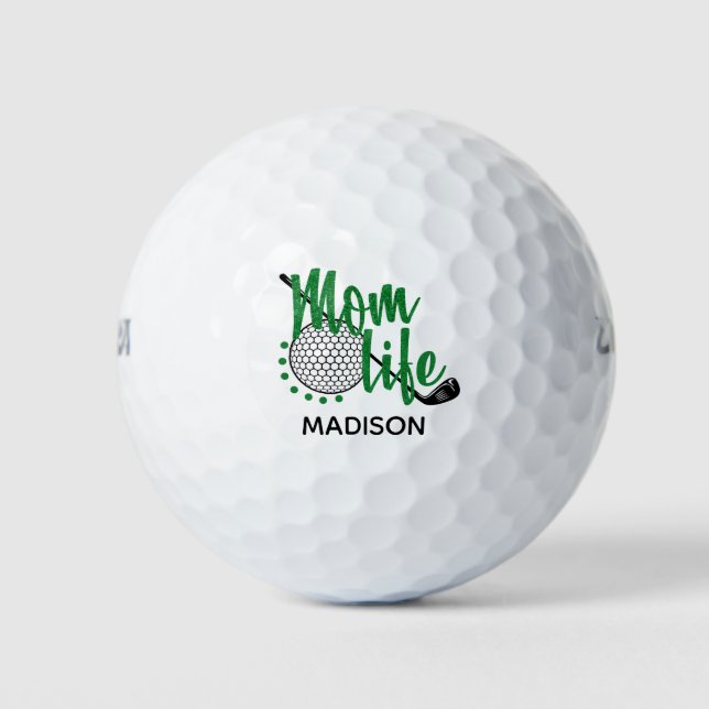 Golf Glitzer Mama Funny Moderner Individuelle Name Golfball (Vorderseite)