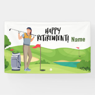 Golf glücklicher Ruhestand mit glücklichem Golfer  Banner