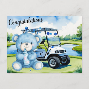Golf Glückwunsch für Baby Golfer Es ist Boy Card Postkarte