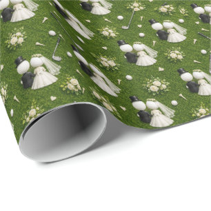 Golf Glückwunsch zur Hochzeit für Golfer Geschenkpapier