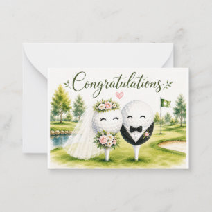 Golf Glückwunsch zur Hochzeit für Golfer Mitteilungskarte