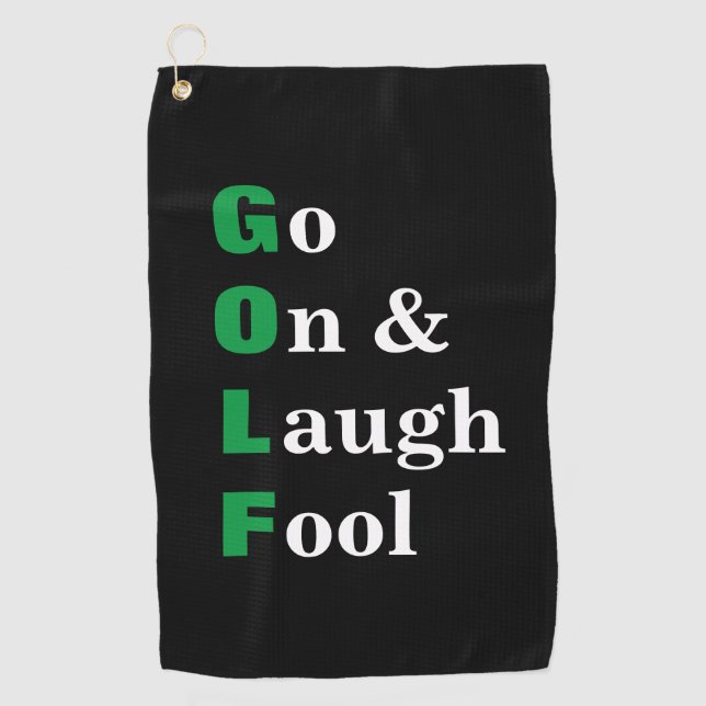 Golf Go On Lachforelle Black Funny Golfhandtuch (Vorderseite)