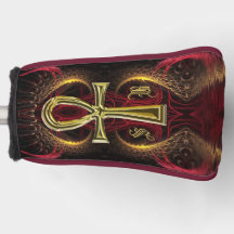 Golf Goddess Gold Ankh Custom Monogram Initials