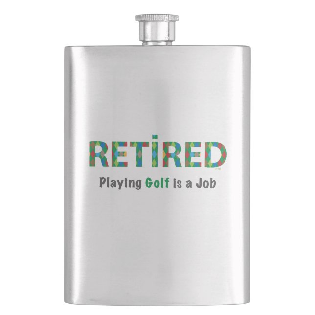 GOLF - Golf spielen ist ein JOB Flachmann (Vorderseite)