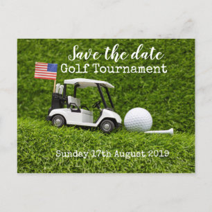 Golf Golf Turnier mit U.S.A.Flag Ankündigungspostkarte