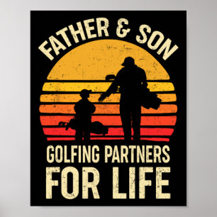 Golf Golf Vater Sohn passendes Dad Poster