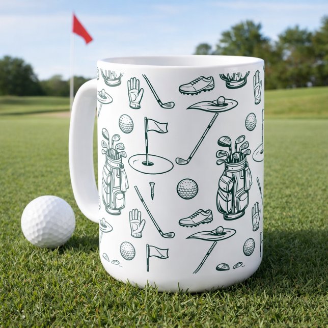 Golf Golfausrüstung Muster Kaffeetasse (Von Creator hochgeladen)