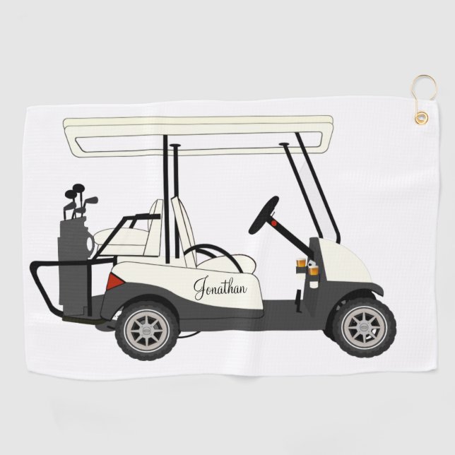 Golf Golfer Cart Clubs Badetücher Golfhandtuch (Horizontal)