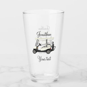 Golf Golfer Cart Pint Trinkglas Glas
