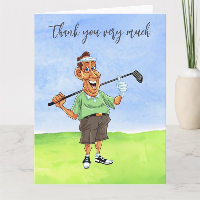 Golf Golfer Carte de remerciements pour golfeur (Devant)