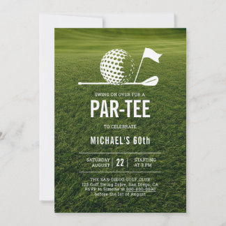 Golf Golfer Golfing Minimalist Männer 60. Geburtst Einladung