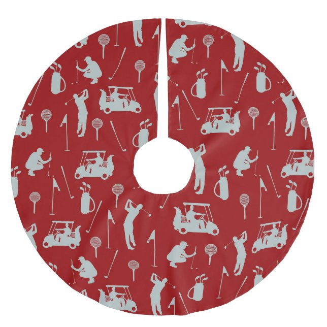 Golf Golfer Golfkartentasche Polyester Weihnachtsbaumdecke (Vorderseite)