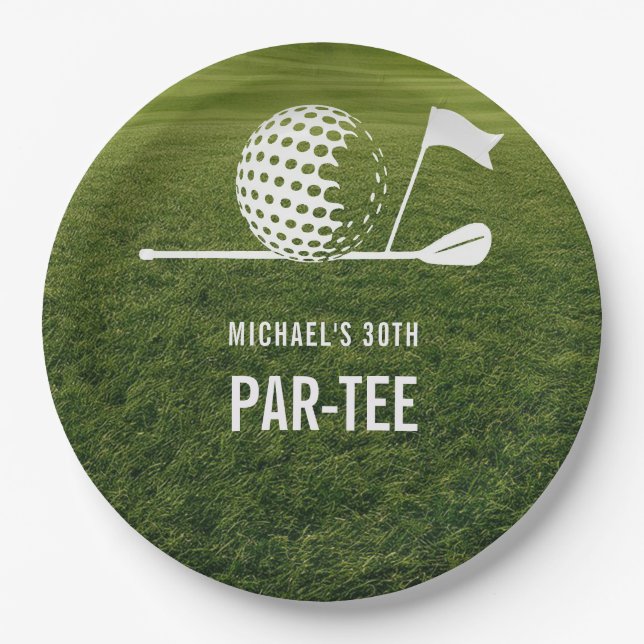 Golf Golfer Golfspielen Minimalistisch Men Geburts Pappteller (Vorderseite)