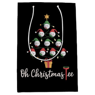 Golf Golfer Lustig Golfen Oh Weihnachten Tee Mittlere Geschenktüte