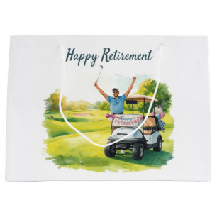 Golf Golfer-Ruhestandsfeier auf dem Golfplatz Große Geschenktüte