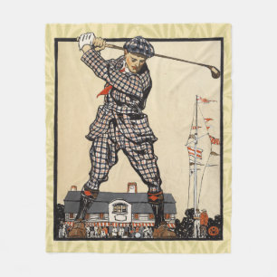 Golf Golfer Vintag antikes Golfspielen Fleecedecke