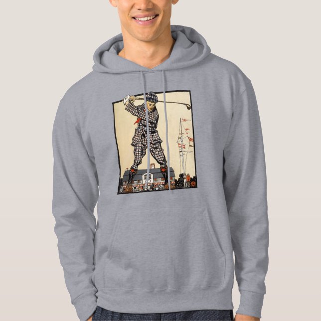 Golf Golfer Vintag antikes Golfspielen Hoodie (Vorderseite)