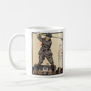 Golf Golfer Vintag antikes Golfspielen Kaffeetasse