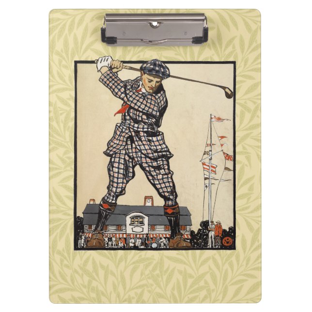 Golf Golfer Vintag antikes Golfspielen Klemmbrett (Vorderseite)