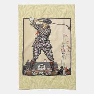 Golf Golfer Vintage Antik Golfen Geschirrtuch