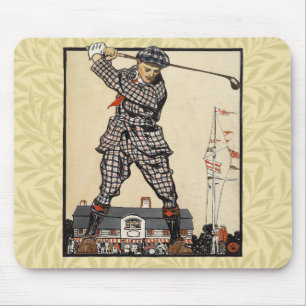 Golf Golfer Vintage Antik Golfen Mousepad
