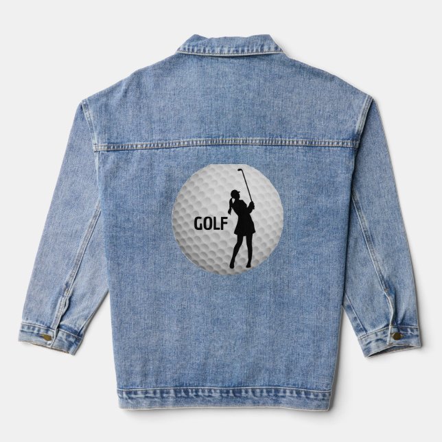 Golf Golfing Design Denim Jacket Jeansjacke (Rückseite)