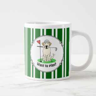 Golf Golfing Gelbe Labrador Labrador Retriever Dog Jumbo-Tasse