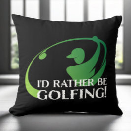 Golf Golfspielen Modernes Golfer Sportschwarz Grün Kissen