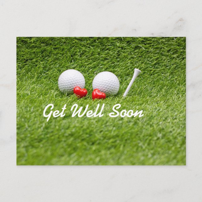 Golf Golfspielen Sie bald Golf und Tee mit Liebe Postkarte (Vorderseite)