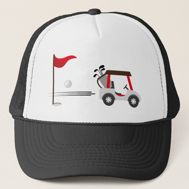 Golf Golfspielen Spaß Golf Cart Ball Truckerkappe (Vorderseite)